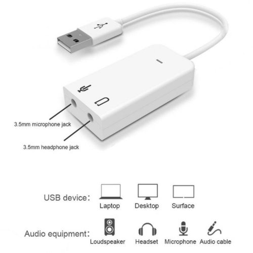 USB Sound Adapter 7.1 Channel - White Sound Card Adapter: Buy Online at  Best Prices in Pakistan | Daraz.pk