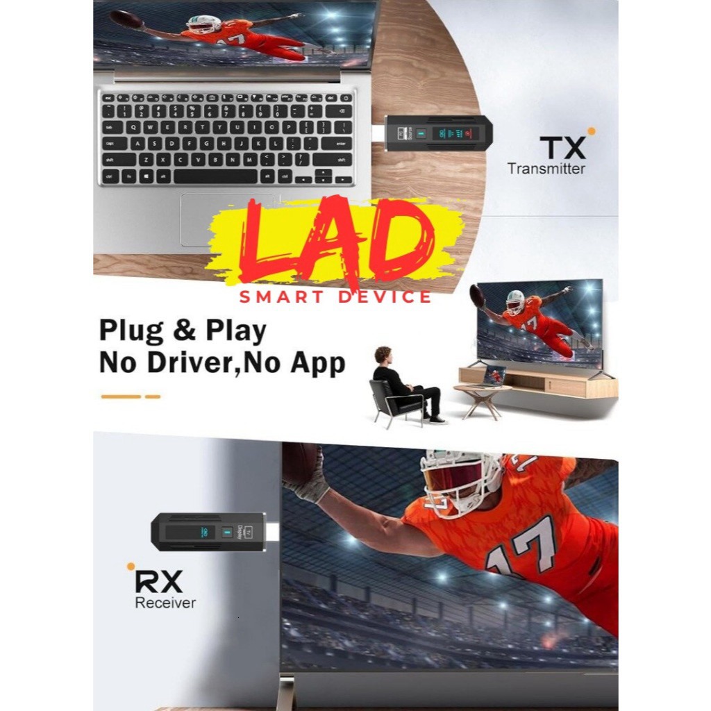 Thu Phát HDMI Không Dây 50M LAD kết nối 1 ra 2 màn hình phân giải fullHD 1080p - Ảnh 7