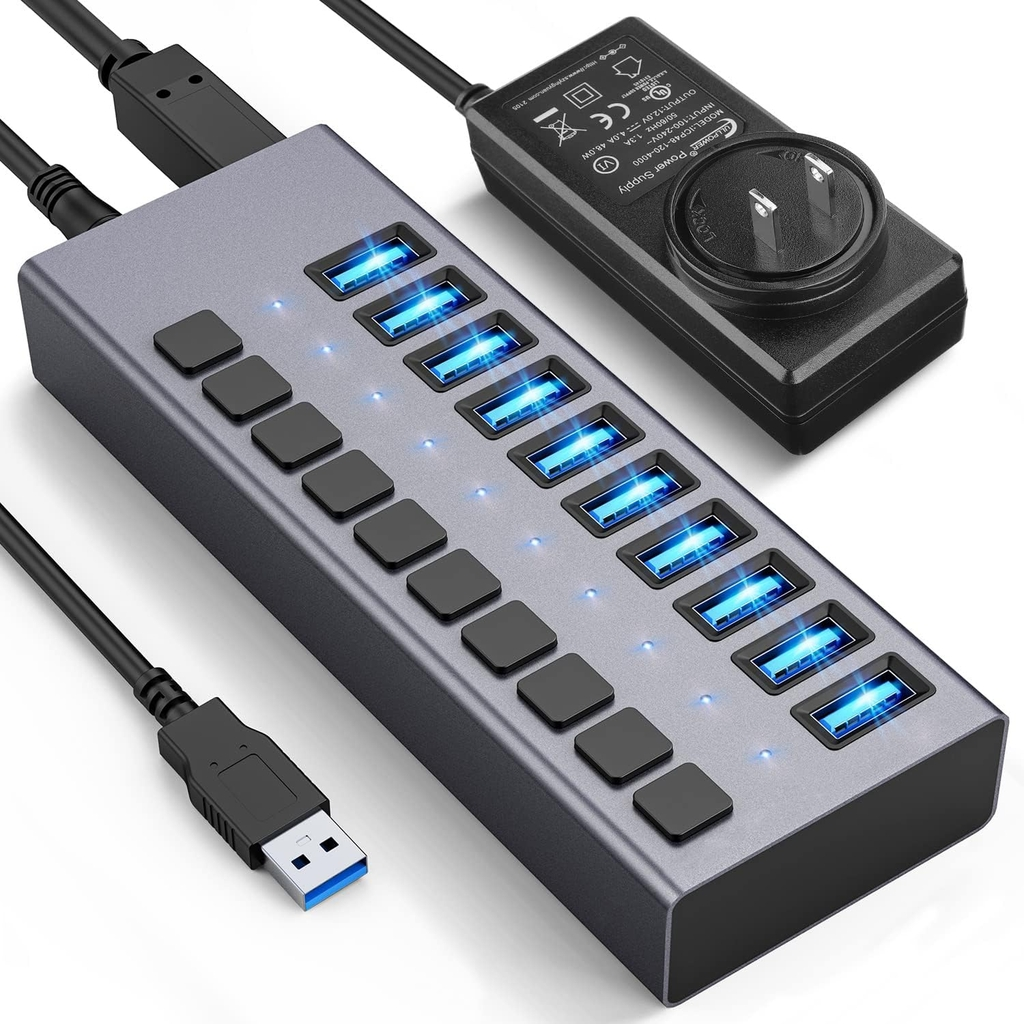 Bộ chia USB 3.0 ra 10 cổng Jasoz F119 T-F165 chính hãng