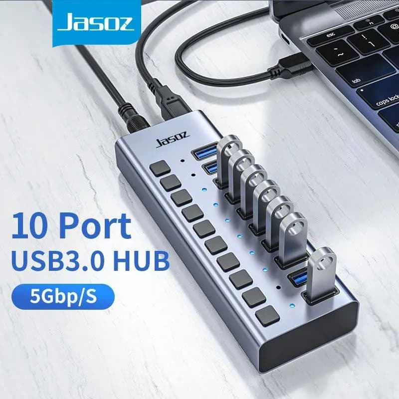 Bộ chia USB 3.0 ra 10 cổng Jasoz F119 T-F165 chính hãng - Ảnh 3