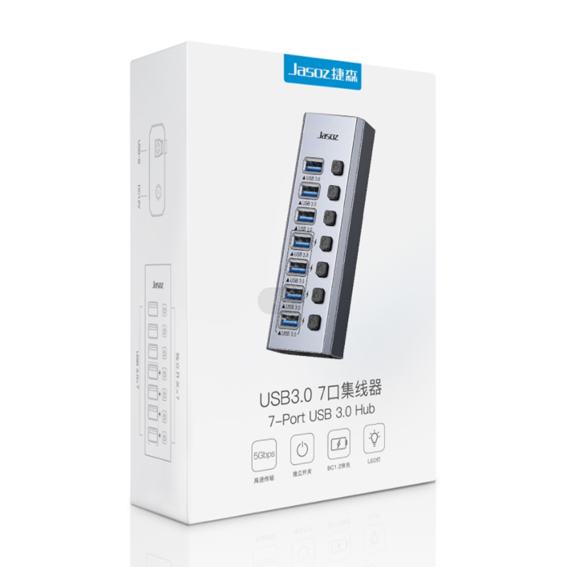 Bộ chia USB 3.0 ra 7 cổng Jasoz F118 T-F164 chính hãng - Ảnh 2