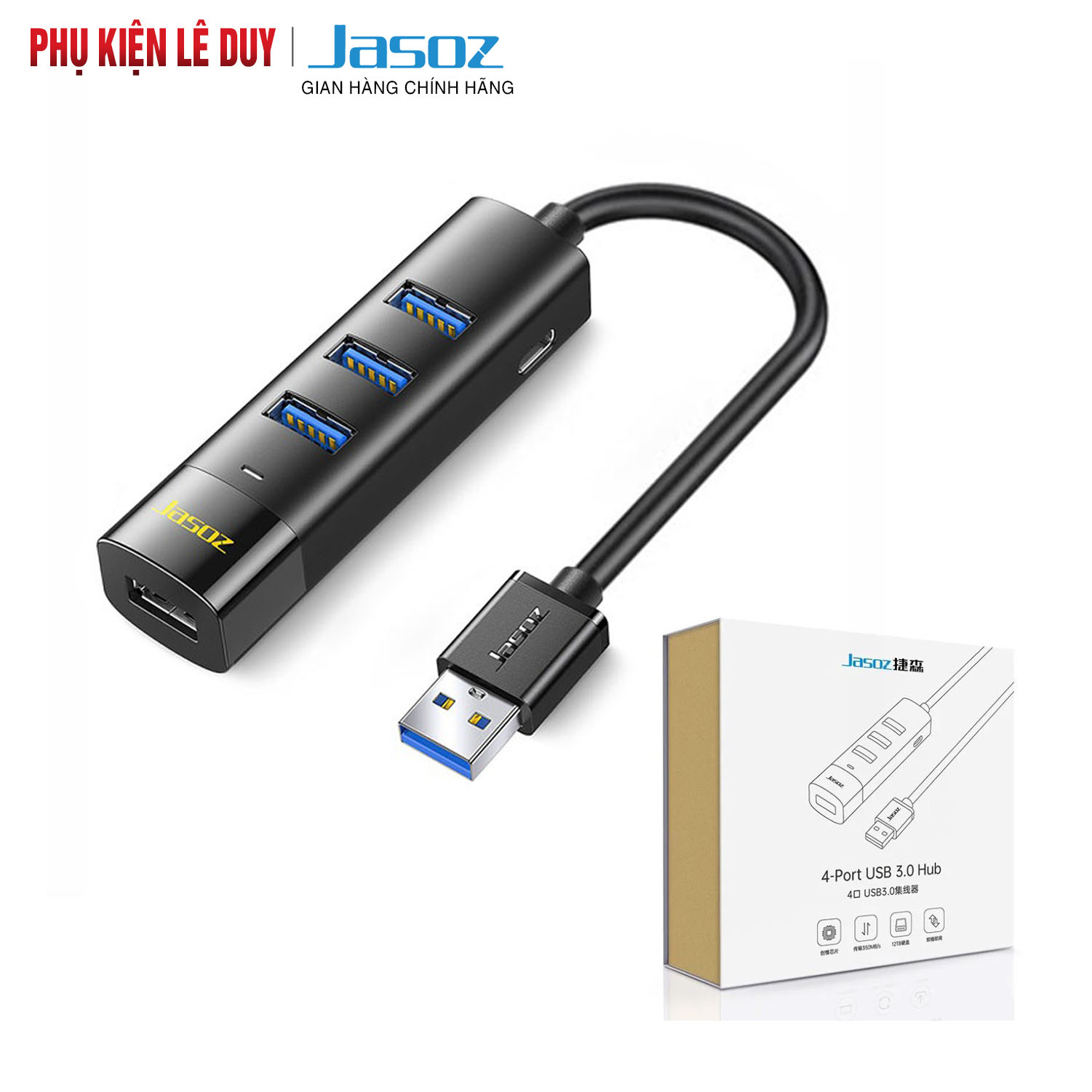 Bộ chia USB 3.0 ra 4 cổng Jasoz F116 chính hãng (dài 0.3M/ 1M/ 1.5M)