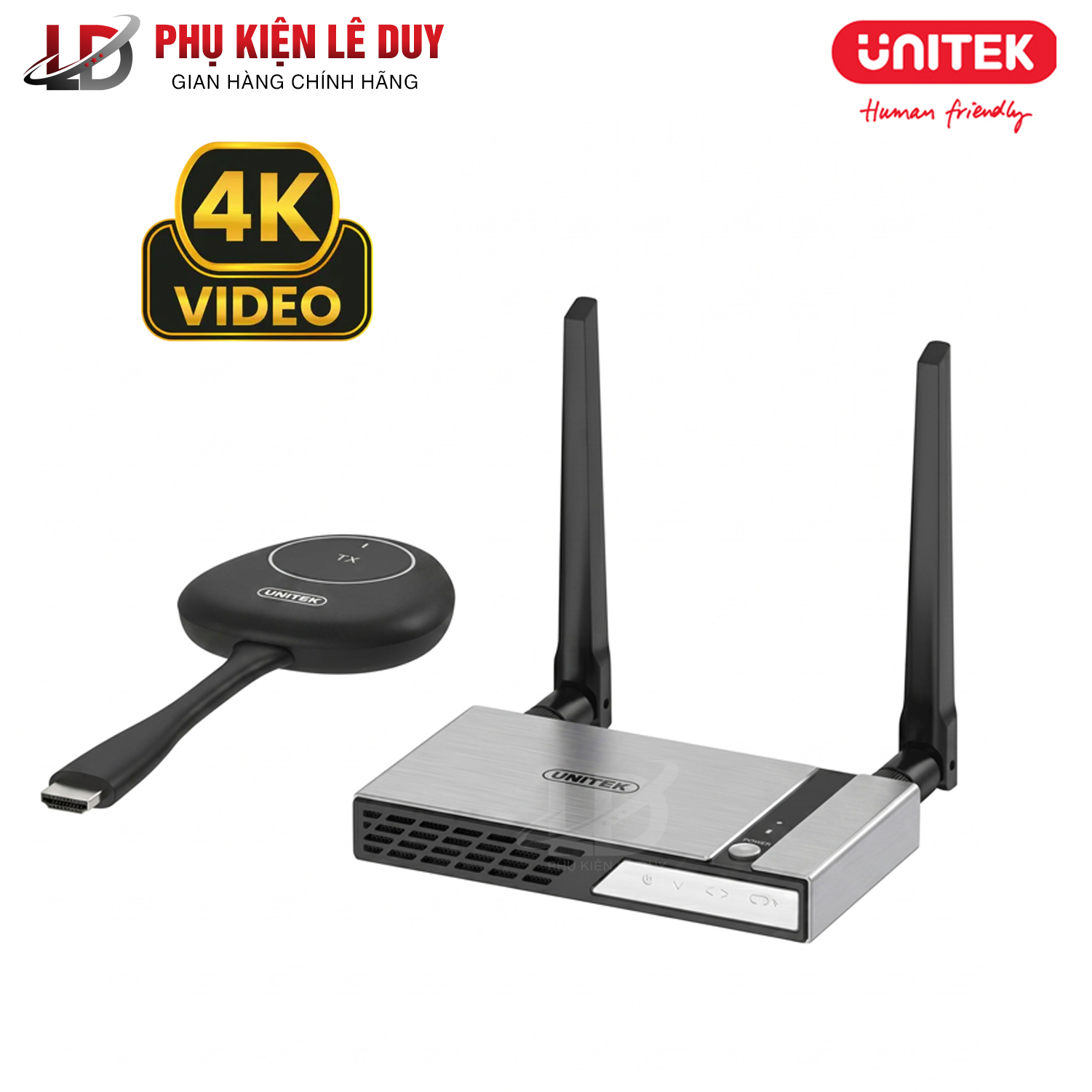 Bộ thu phát HDMI không dây 4K Unitek V182A bán kính 50M chính hãng